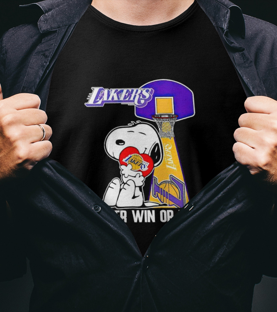 Snoopy Los Angeles Lakers Basketball Forever Win Or Lose T-Shirt