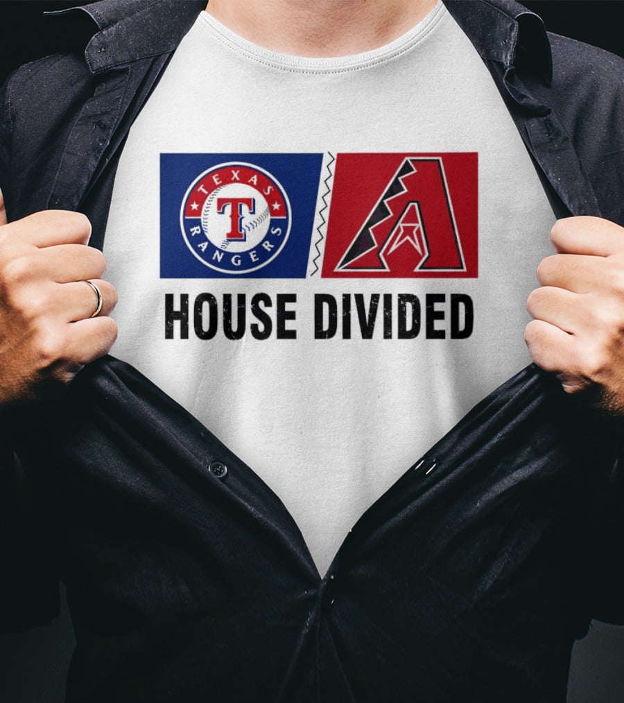 Texas Rangers Arizona Diamondbacks House Divided T-Shirt