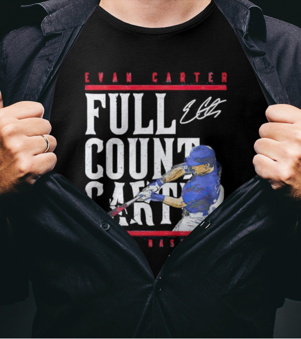 Evan Carter Full Count Carter Texas Baseball Signature T-Shirt