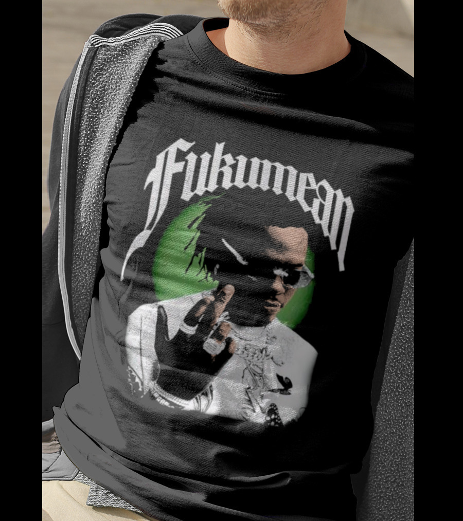 Fukumean 90s Vintage Hip Hop Style With Green Aura T-Shirt