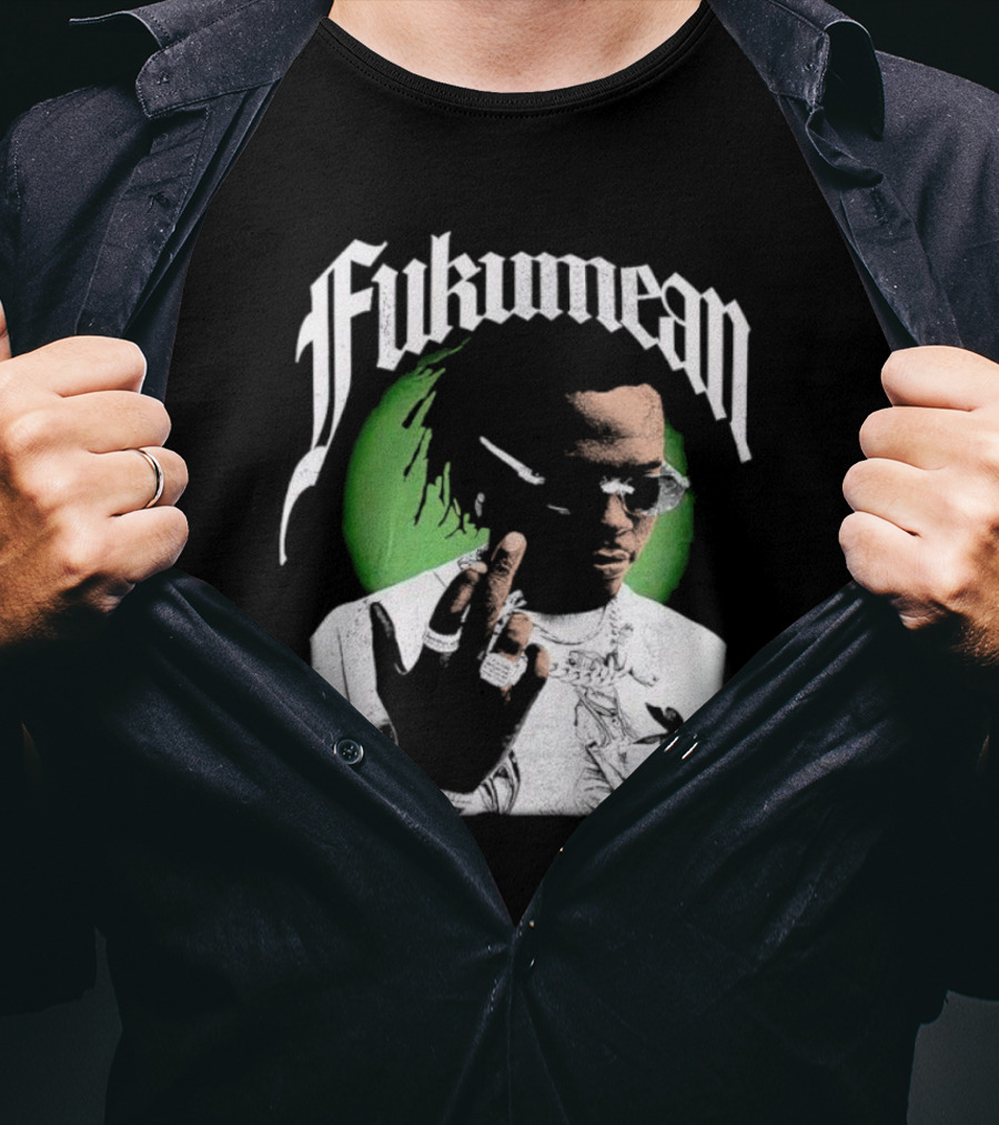 Fukumean 90s Vintage Hip Hop Style With Green Aura T-Shirt