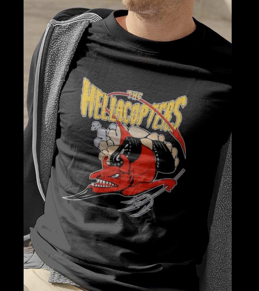 The Hellacopters Devil Stole The Beat Red Devil With Pitchfork And Wings T-Shirt