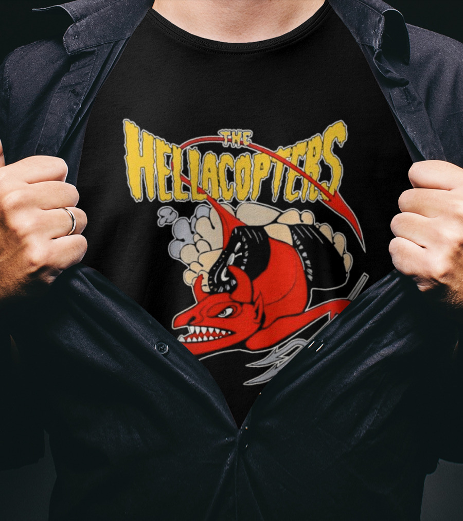 The Hellacopters Devil Stole The Beat Red Devil With Pitchfork And Wings T-Shirt
