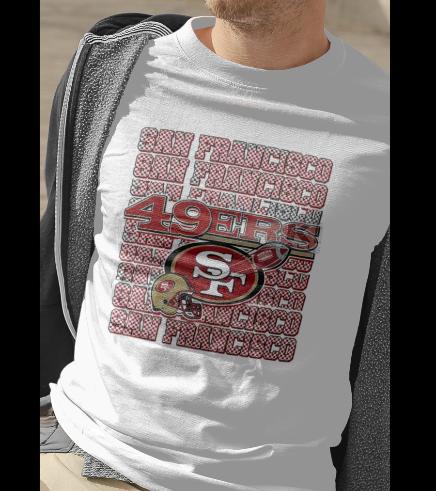 San Francisco 49ers Checkered Helmet T-Shirt