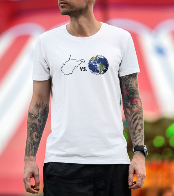Premium T-Shirt: West Virginia vs. Earth Map Challenge T-Shirt West Virginia vs. Earth Map Challenge T-Shirt