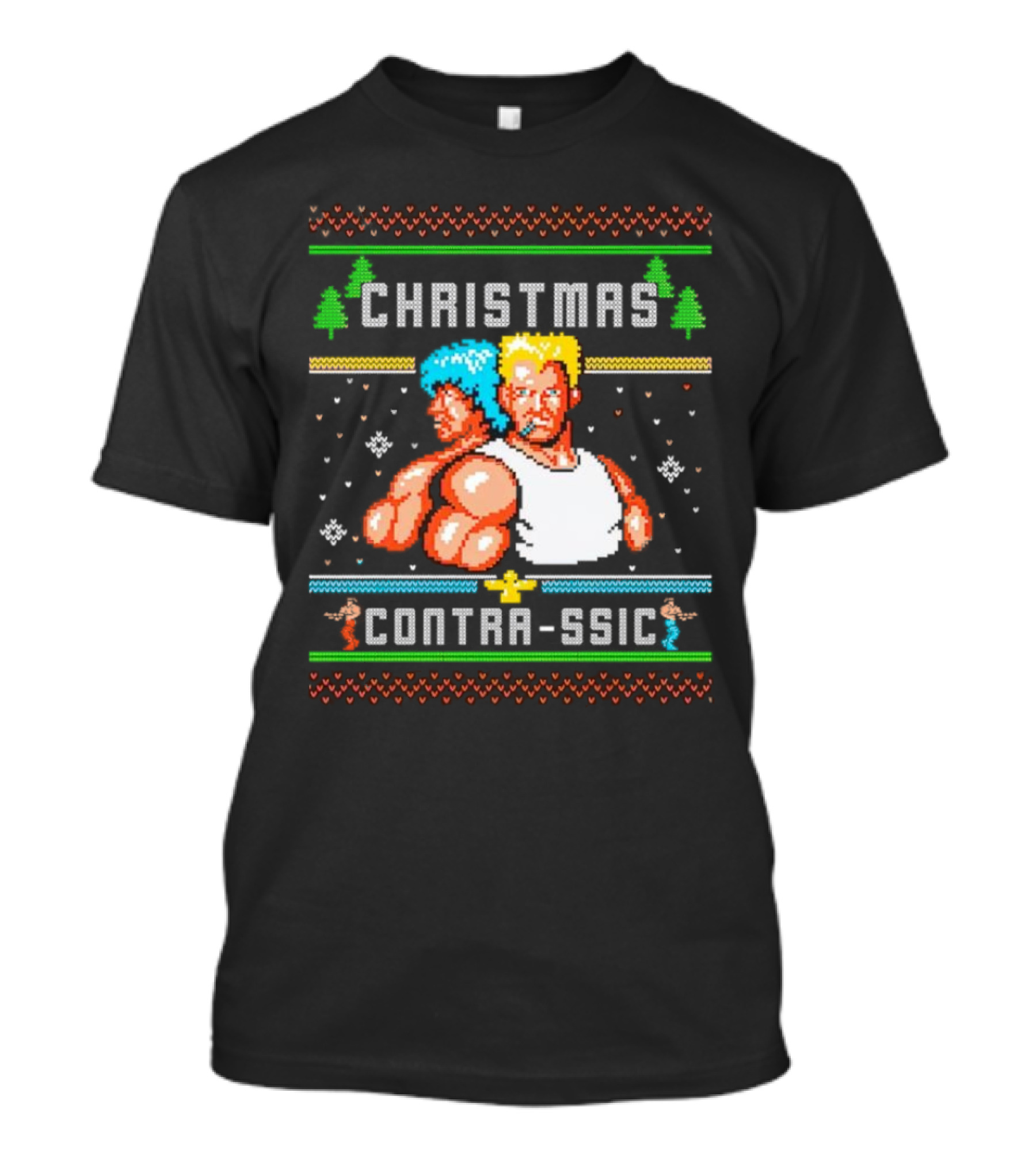 Christmas Contra-ssic Retro Gaming Mashup T-Shirt
