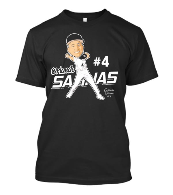 Orlando Salinas #4 Caricature Signature T-Shirt