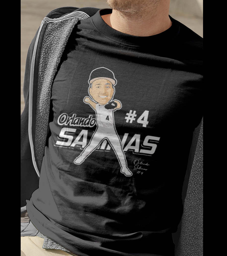 Orlando Salinas #4 Caricature Signature T-Shirt