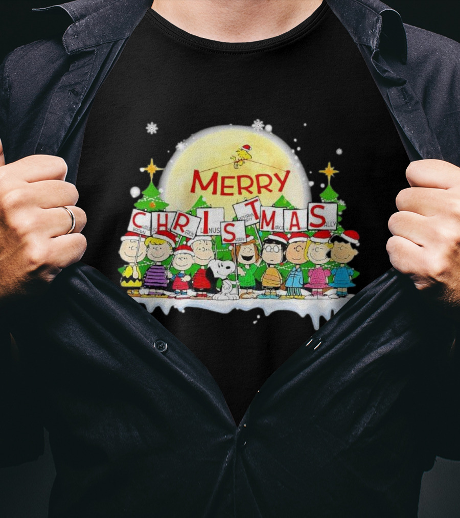 Peanuts Characters Merry Christmas T-Shirt