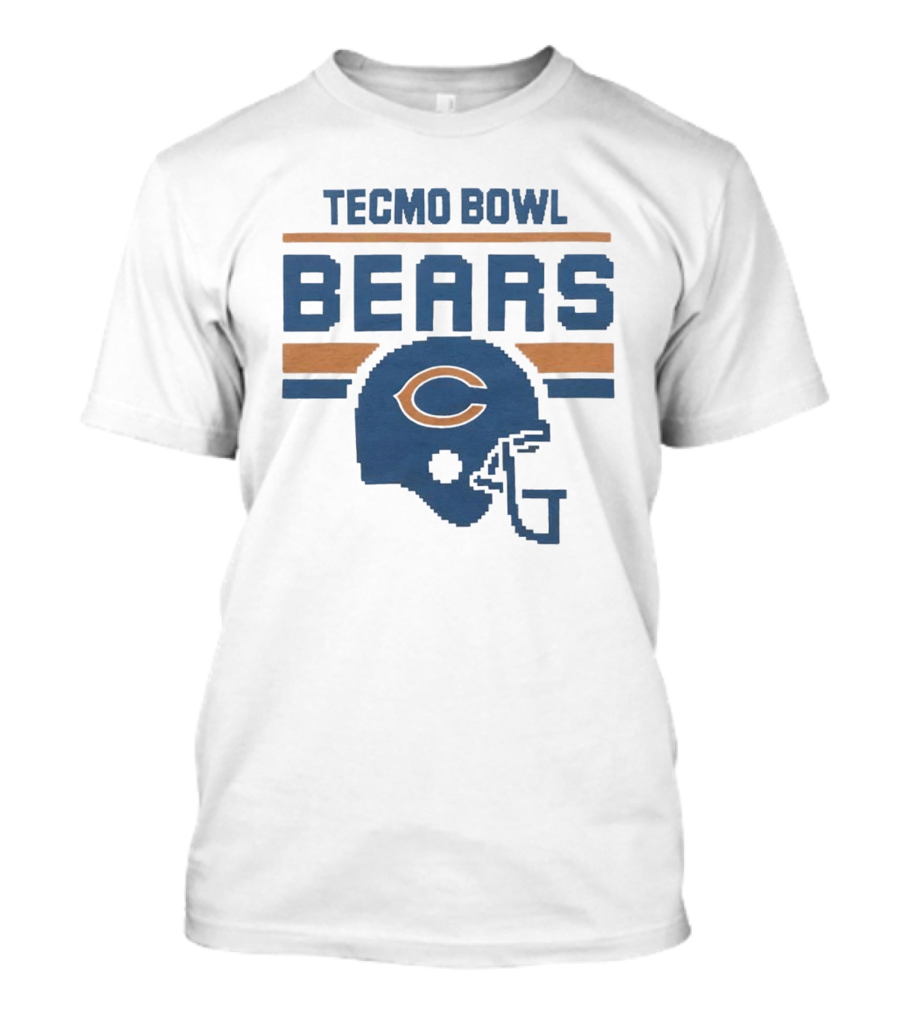 Tecmo Bowl Chicago Bears Helmet Iconography Retro 8-Bit T-Shirt
