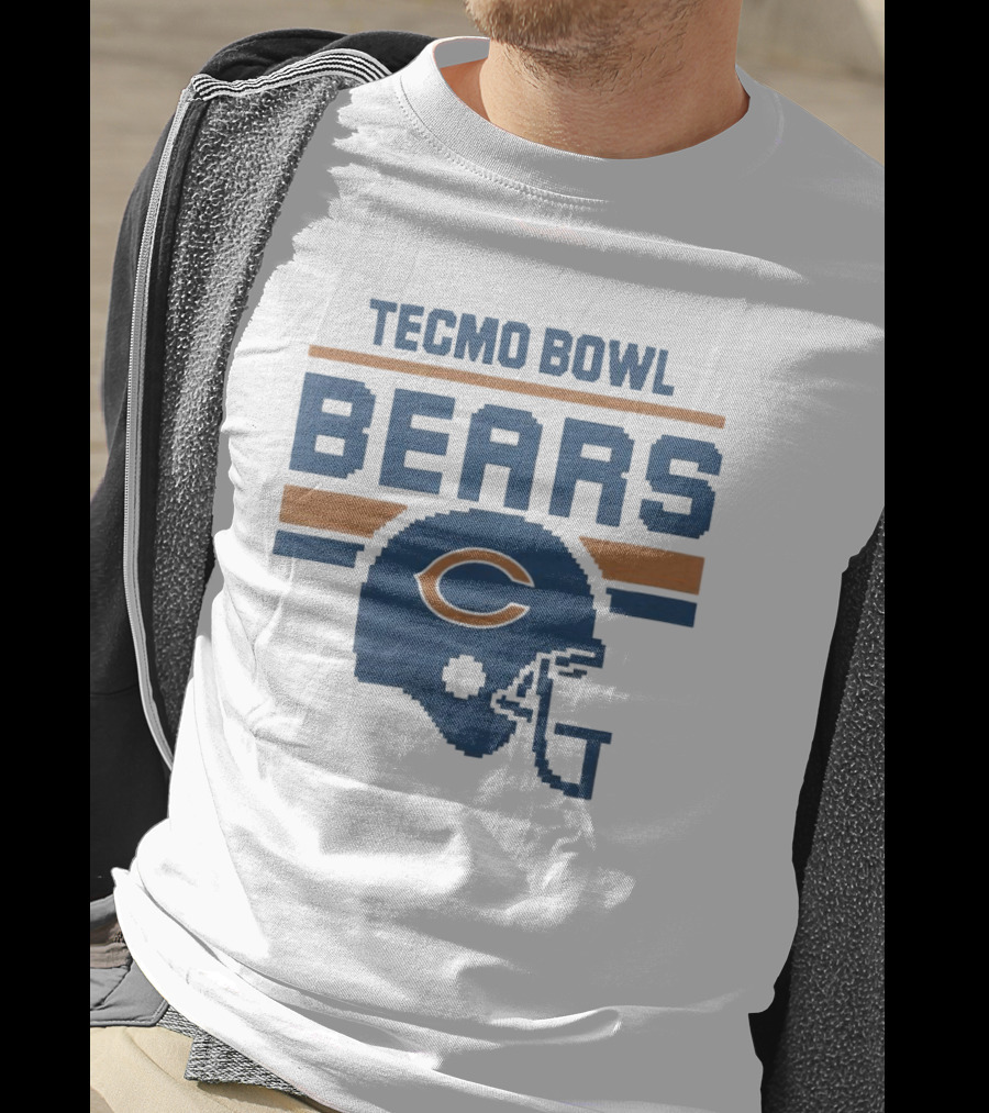 Tecmo Bowl Chicago Bears Helmet Iconography Retro 8-Bit T-Shirt