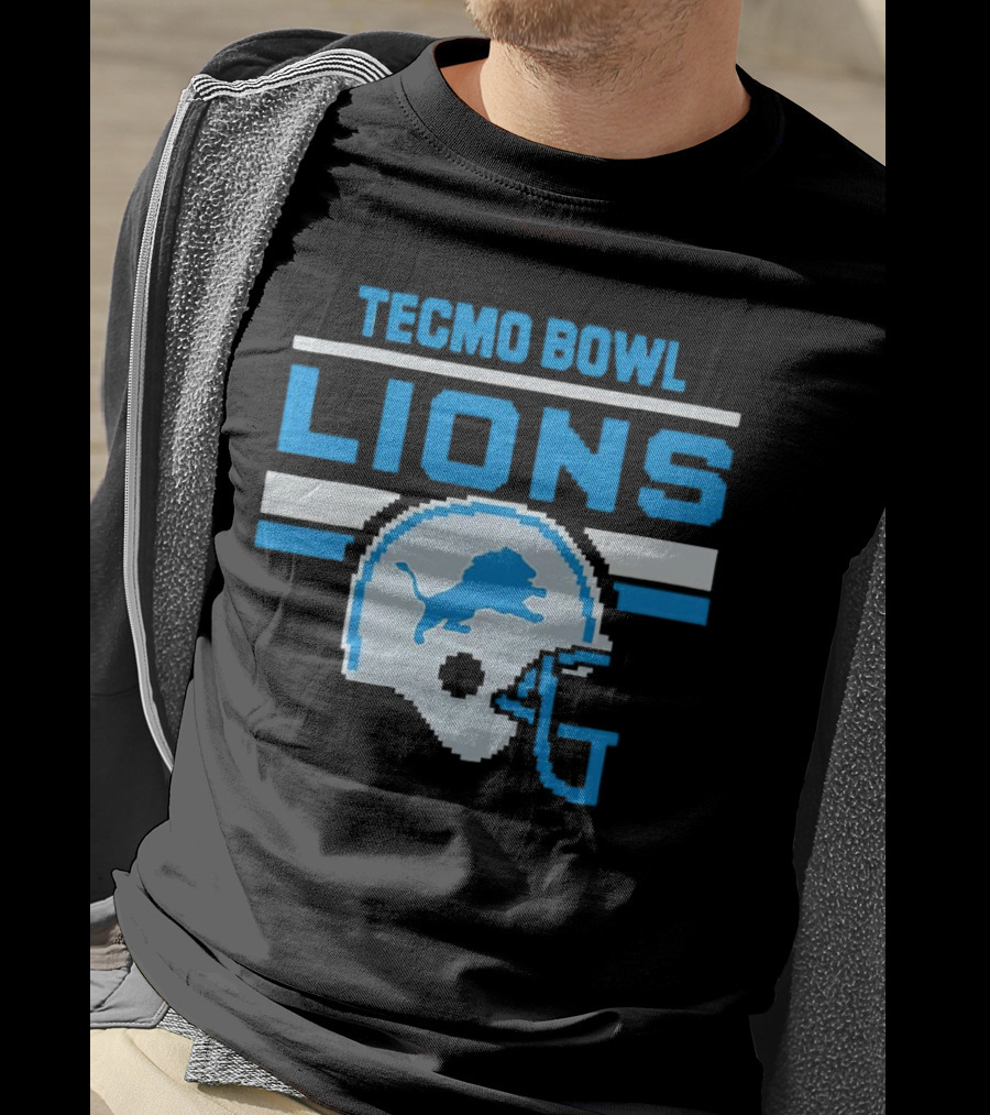 Tecmo Bowl Lions Helmet Detroit T-Shirt