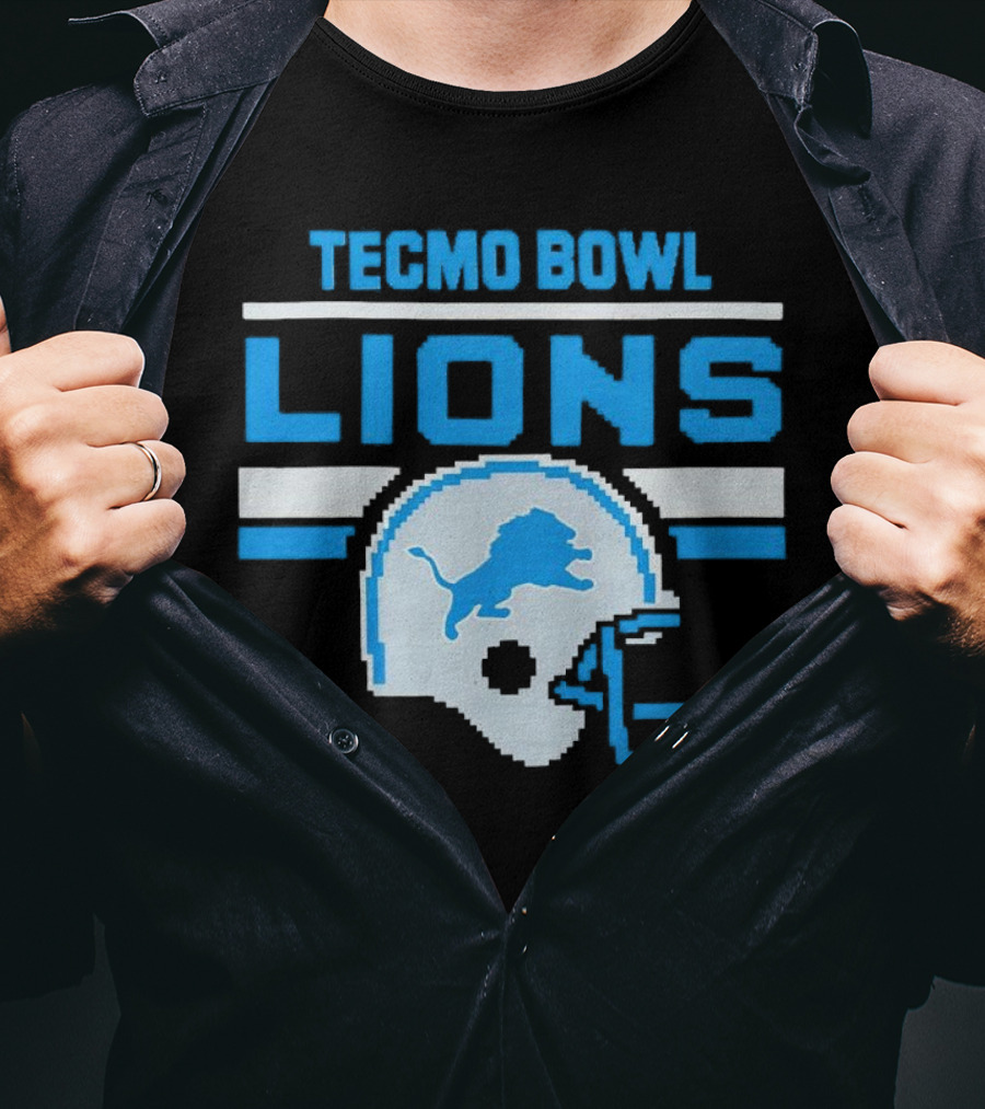 Tecmo Bowl Lions Helmet Detroit T-Shirt