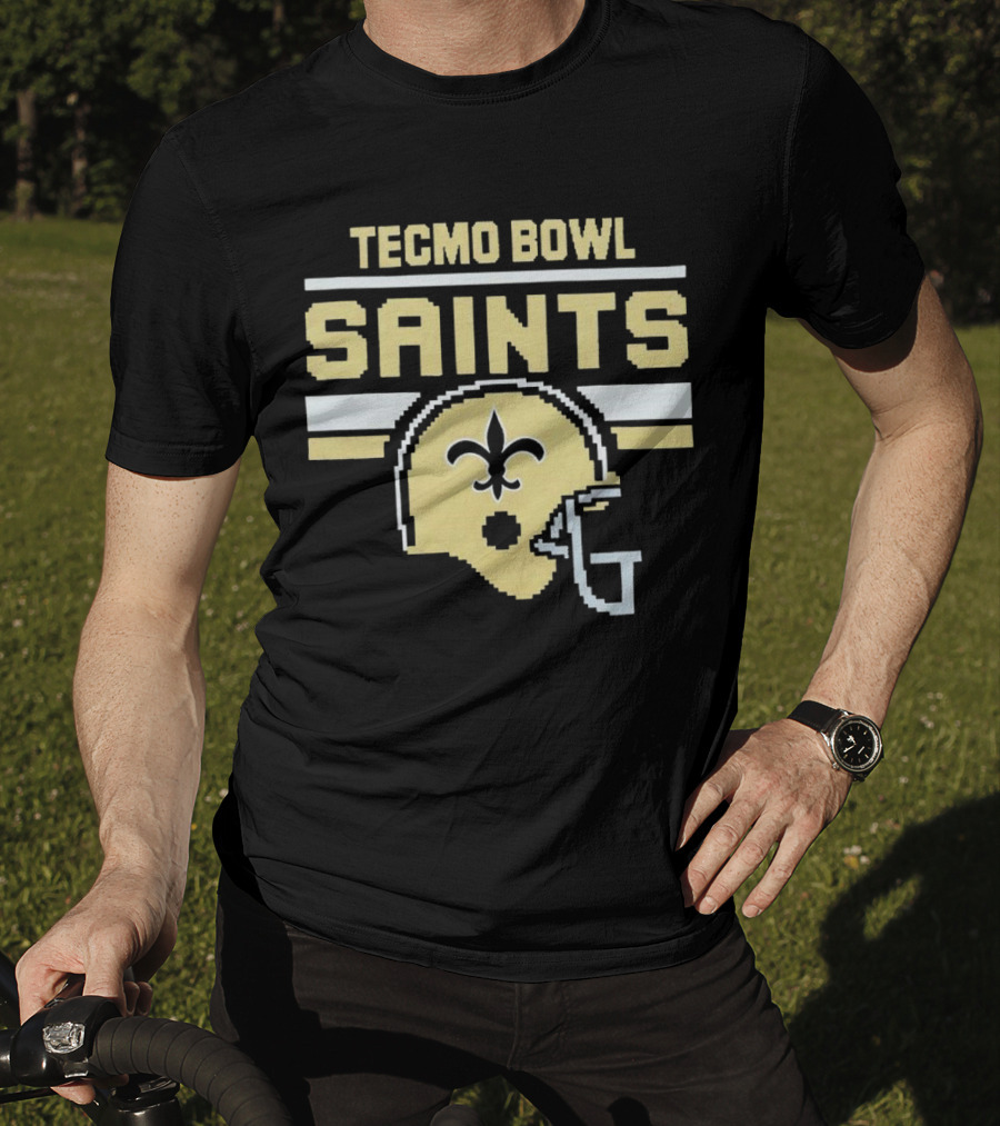Tecmo Bowl Saints New Orleans Retro Football Helmet T-Shirt