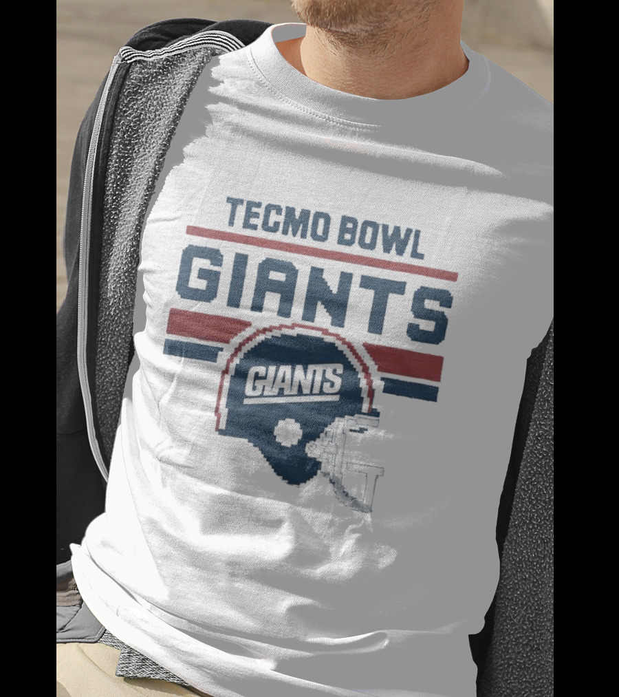Tecmo Bowl Giants Helmet Retro Pixel T-Shirt