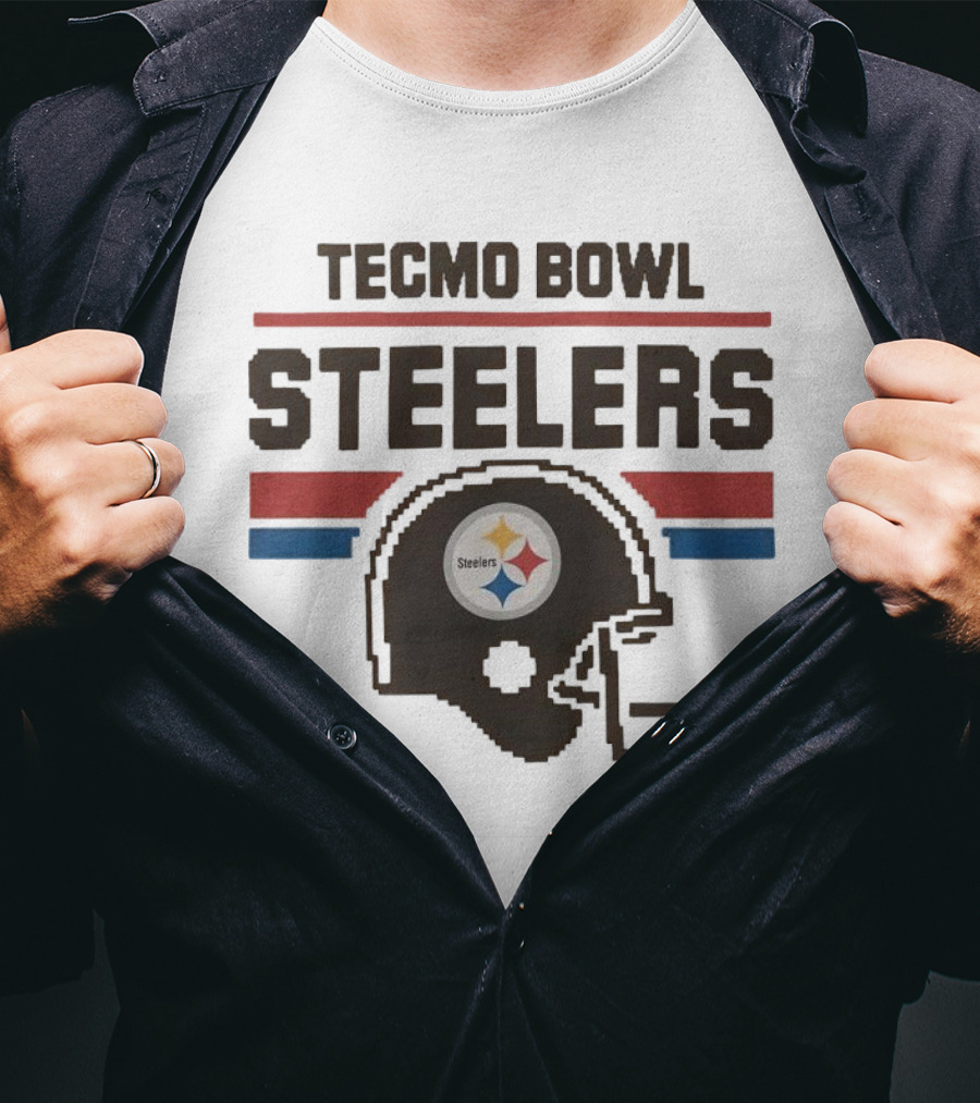 Tecmo Bowl Steelers Pittsburgh Logo Helmet T-Shirt