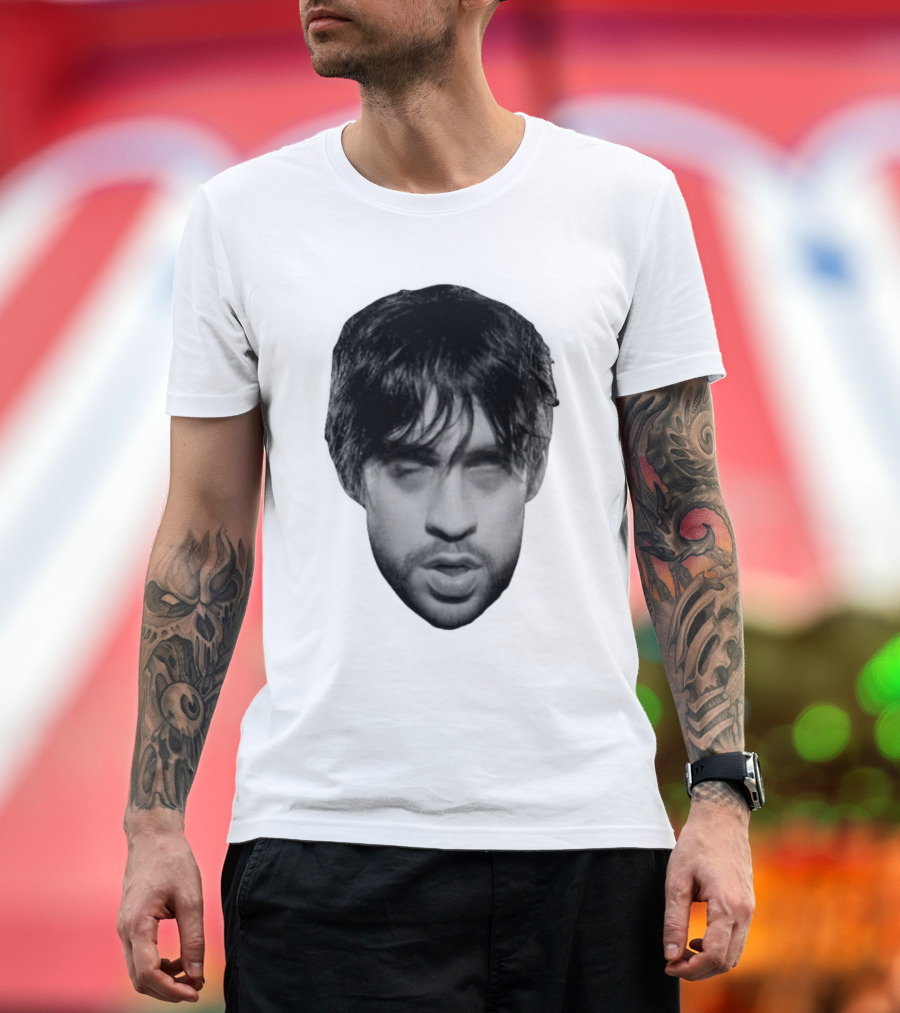 Bad Bunny Baticano Monochrome Face T-Shirt