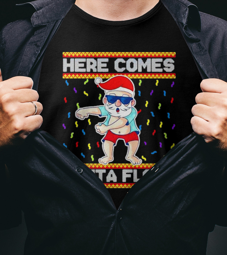 Here Comes Santa Floss Christmas Dance Party T-Shirt