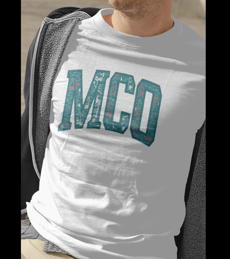 MCO Magic Carpet Oasis Vintage Teal Textured Letters T-Shirt