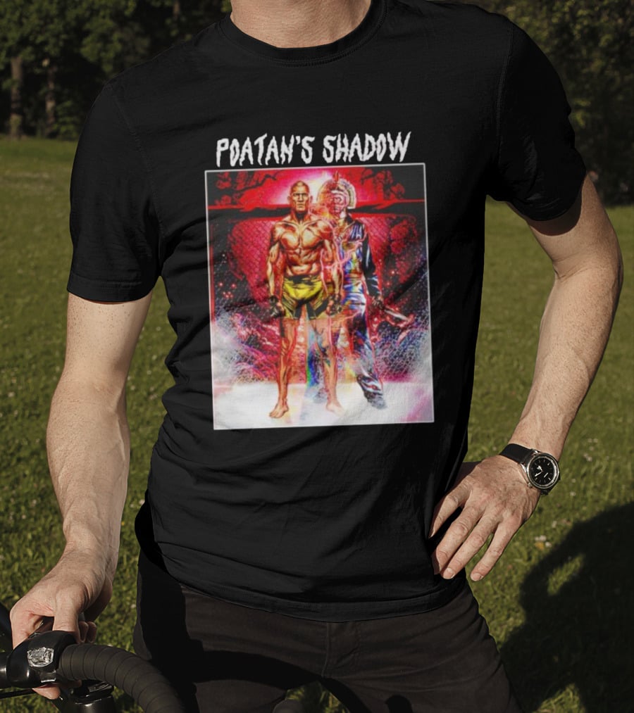 Poatan's Shadow Dual Persona Warrior In Fight Arena T-Shirt