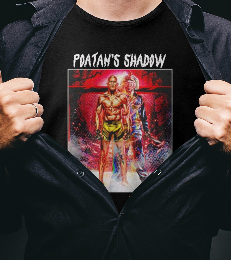Poatan's Shadow Dual Persona Warrior In Fight Arena T-Shirt