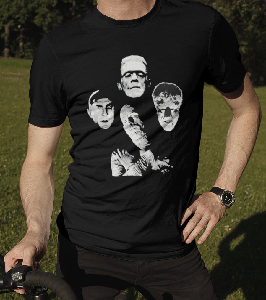 Rock Rebel Monster Dracula Frankenstein Mummy Wolfman Horror Band T-Shirt