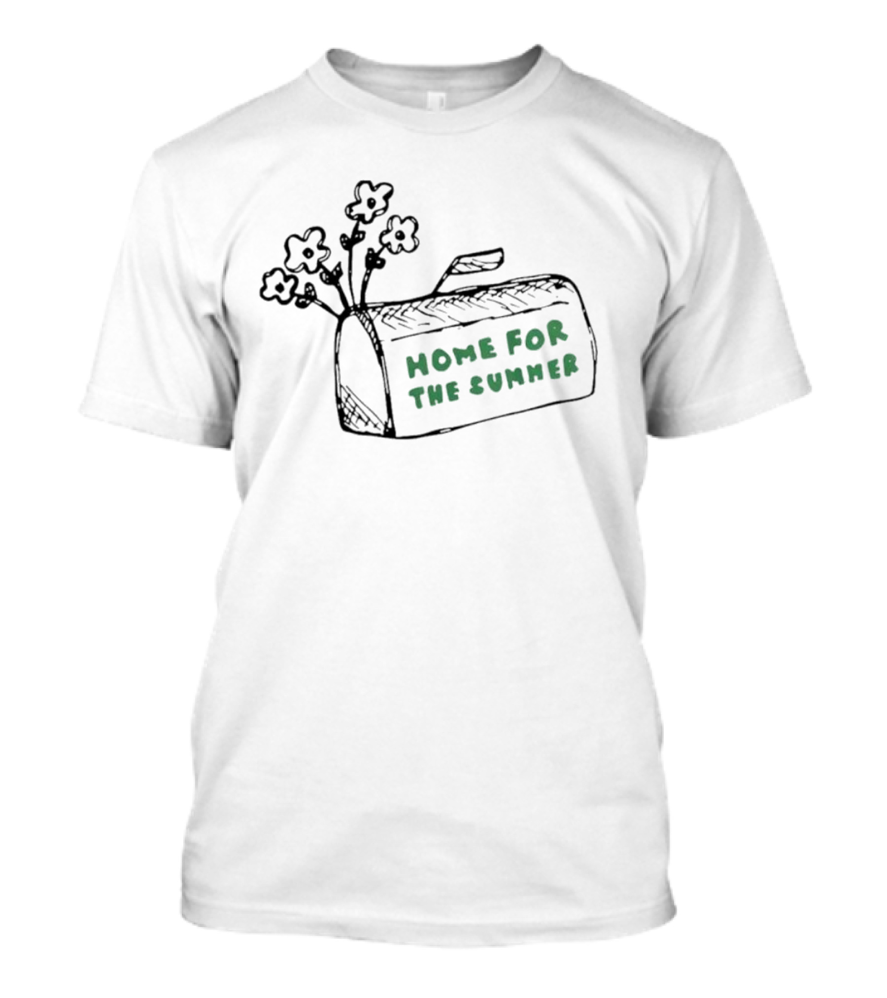 Sara Kays Home For The Summer Graphic With Flowers And Bag T-Shirt