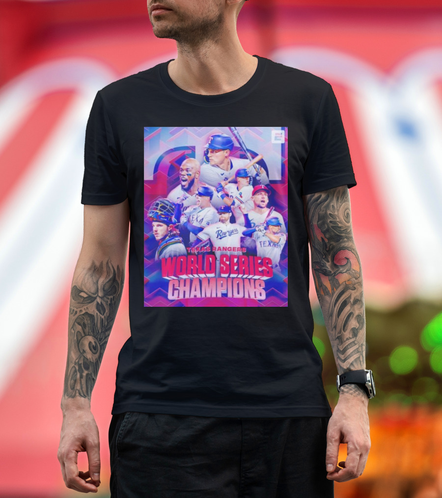 Texas Rangers World Series Champions ESPN Baseball Team Players T-Shirt
