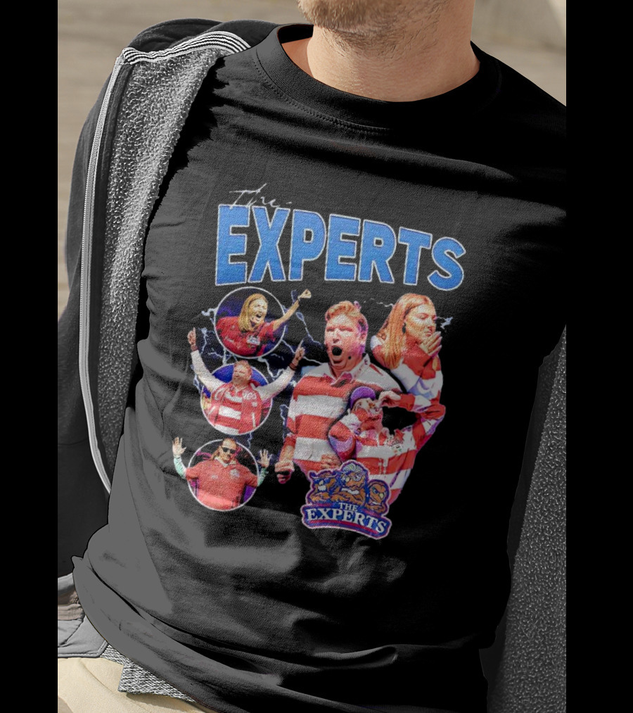 The Experts Team Football Enthusiasts In Red And White Stripes T-Shirt