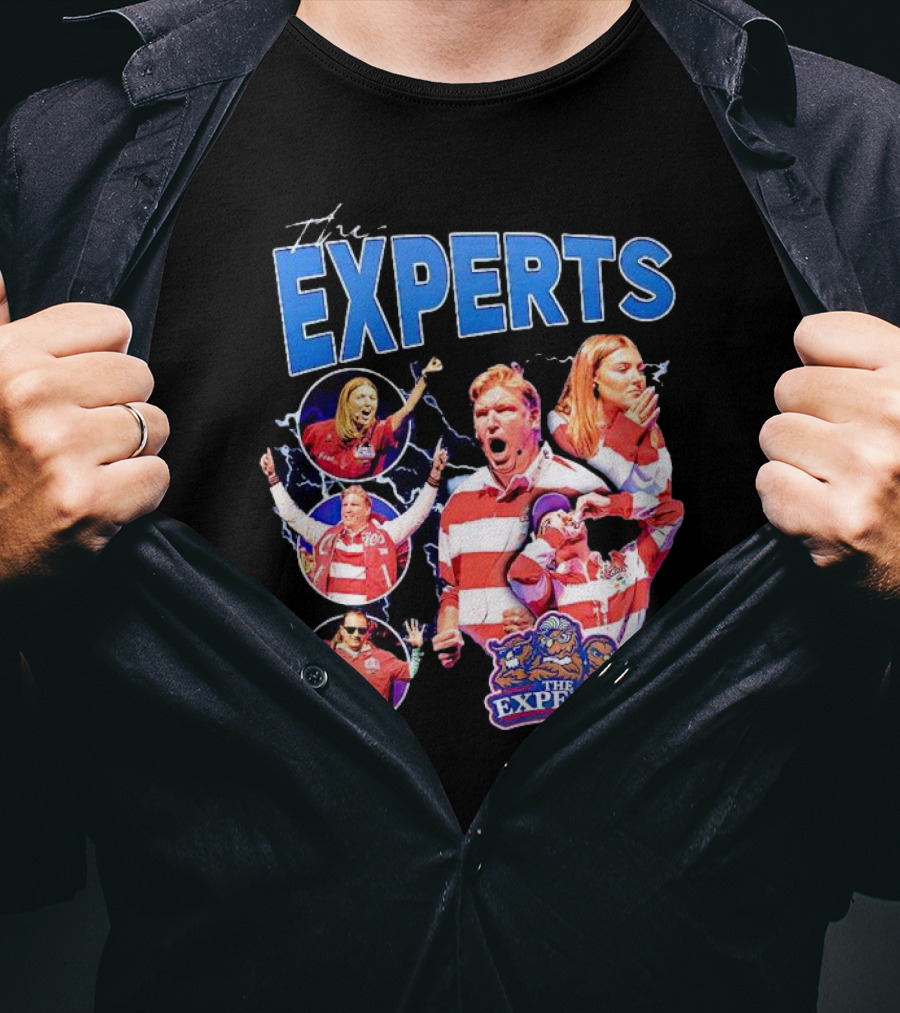 The Experts Team Football Enthusiasts In Red And White Stripes T-Shirt
