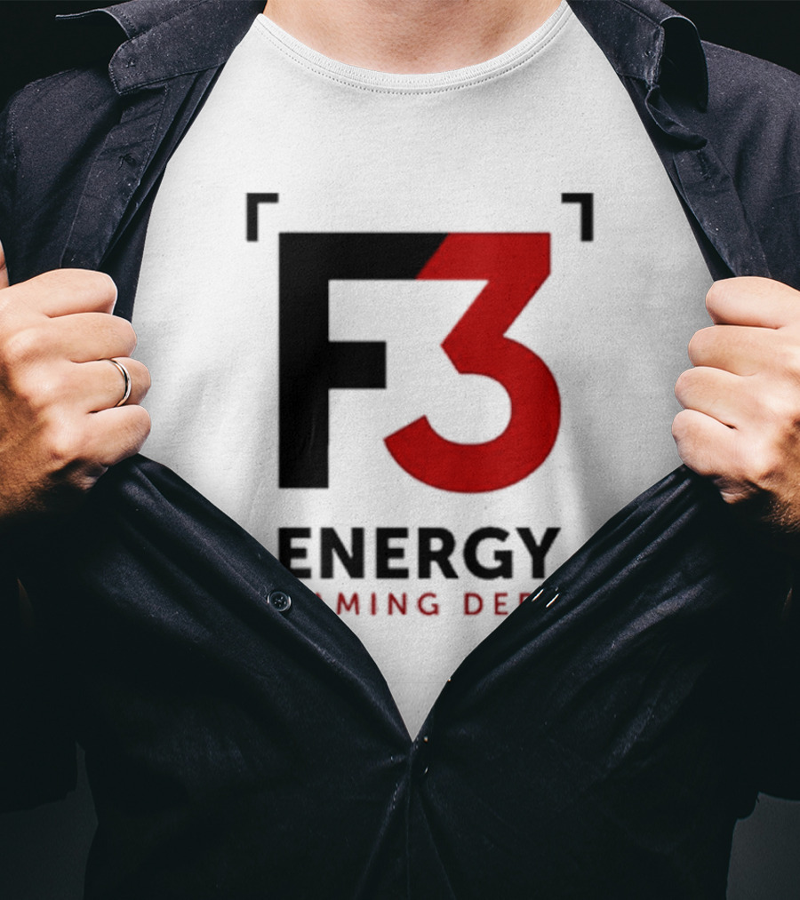 F3 Energy Gaming Dept Bold Red And Black T-Shirt