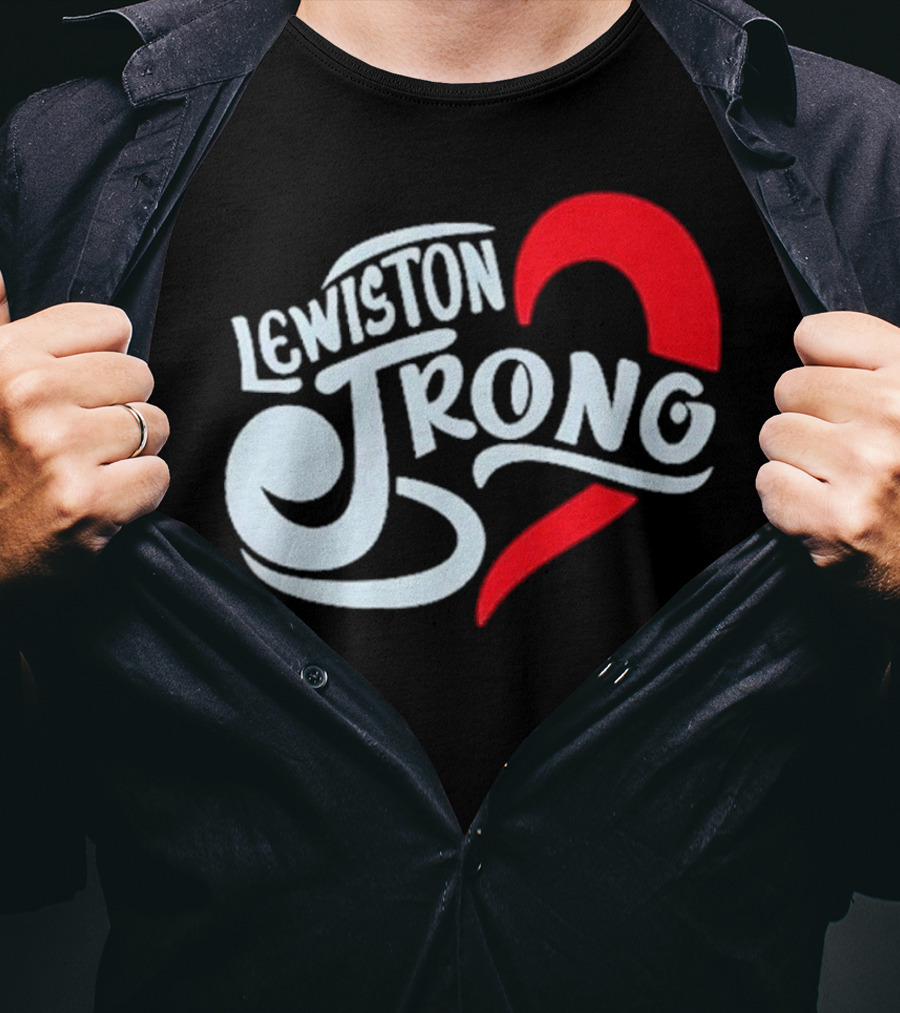 Lewiston Strong Heart Symbol Maine Resilience T-Shirt