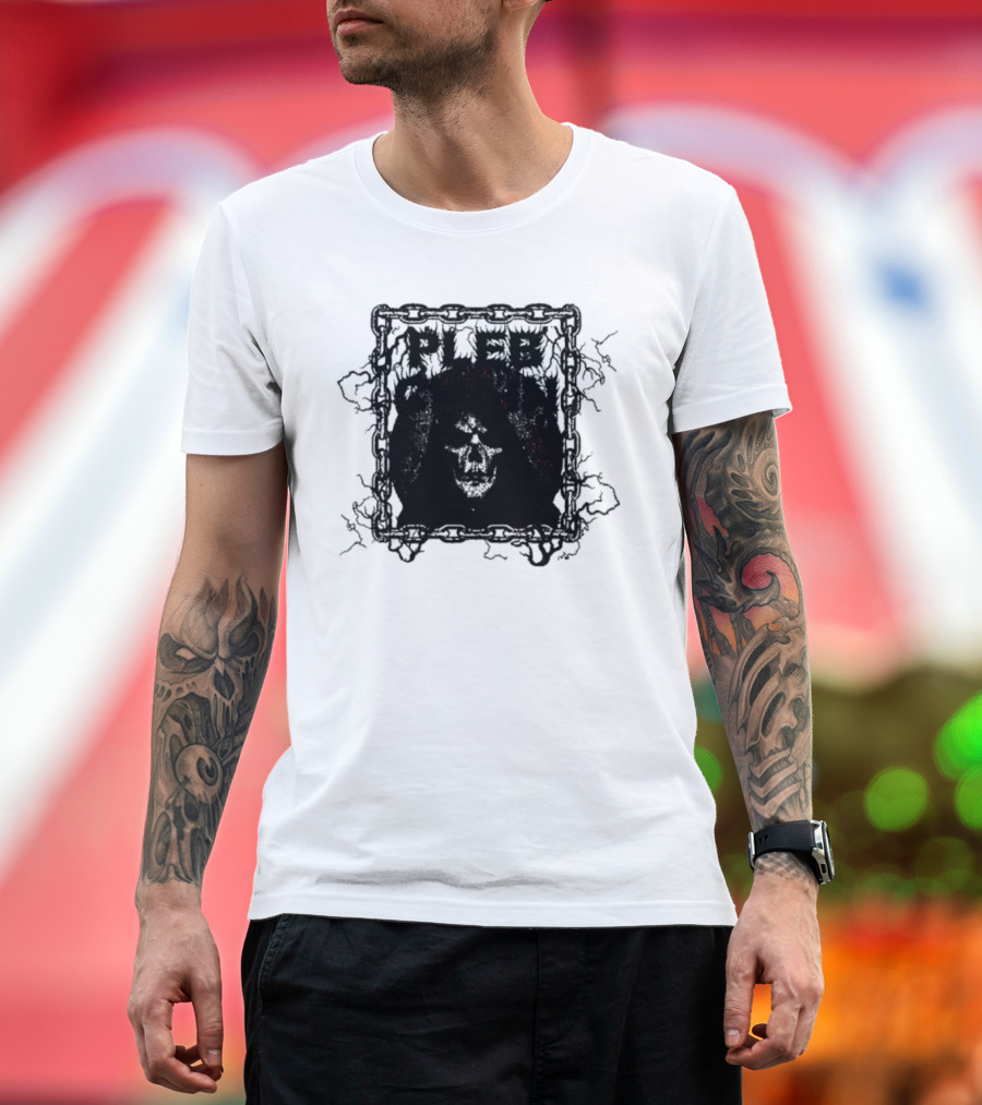 Plebchain Skull with Lightning and Chains T-Shirt