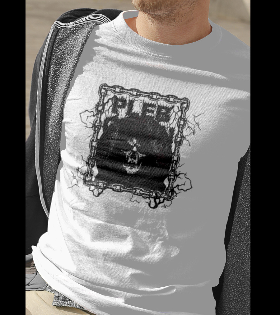 Plebchain Skull With Lightning And Chains T-Shirt