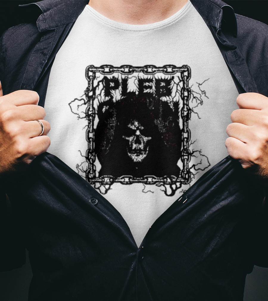 Plebchain Skull With Lightning And Chains T-Shirt
