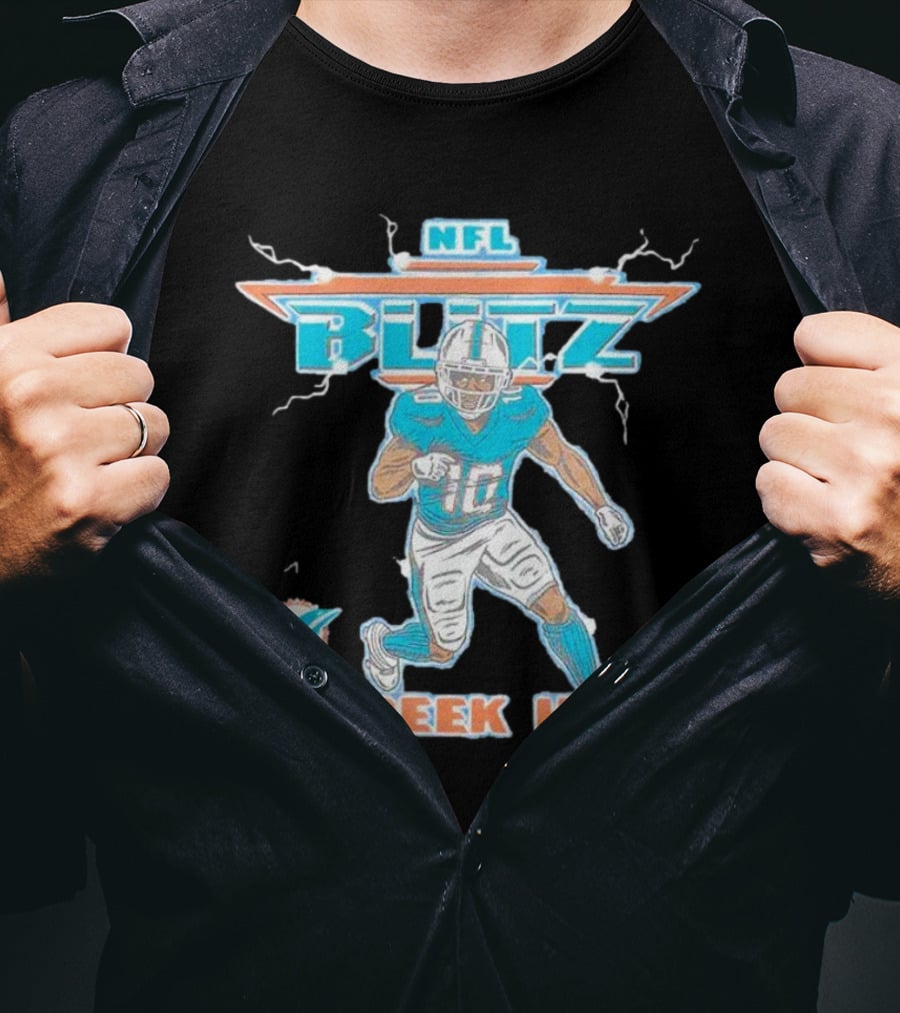 Tyreek Hill NFL Blitz Miami Dolphins Electric Football T-Shirt