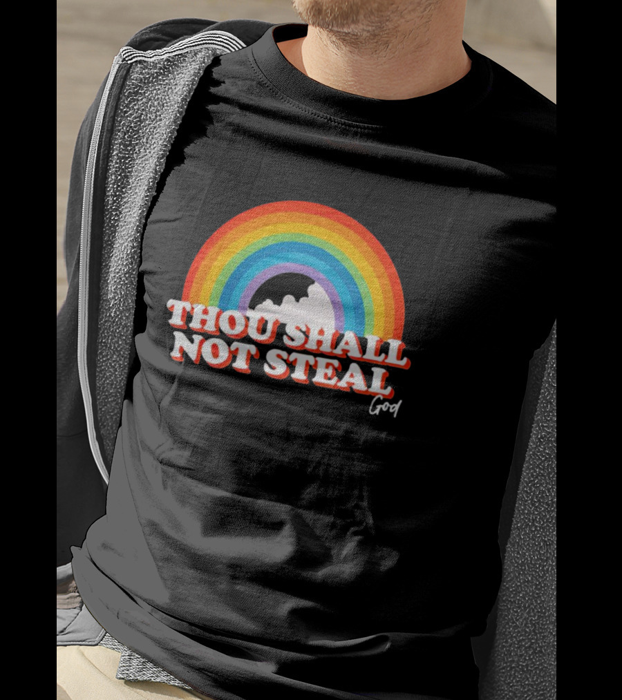 Rainbow Thou Shall Not Steal God Cloud T-Shirt