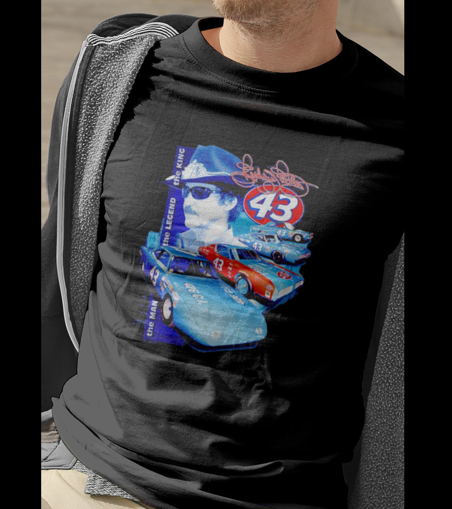 Richard Petty The Legend The King 43 Signature Racing Cars T-Shirt