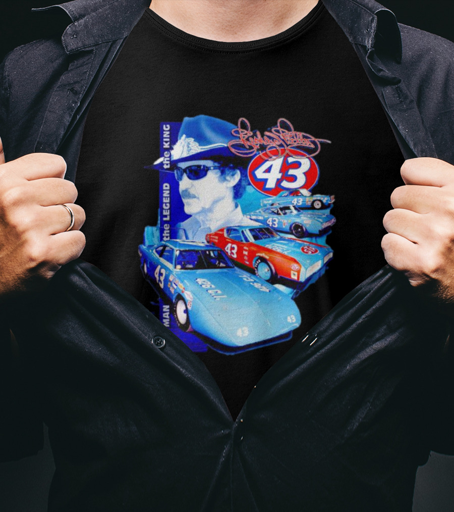 Richard Petty The Legend The King 43 Signature Racing Cars T-Shirt