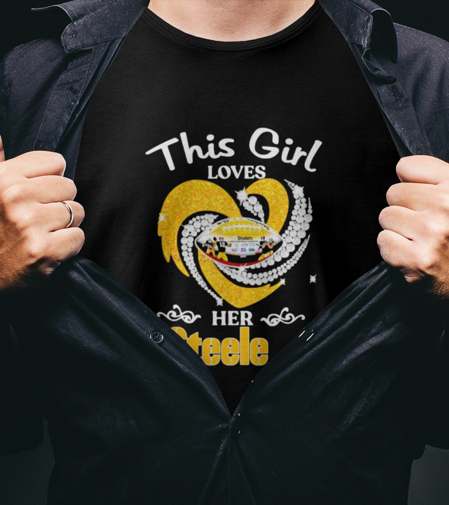 This Girl Loves Her Steelers Heart Football Fan Love T-Shirt