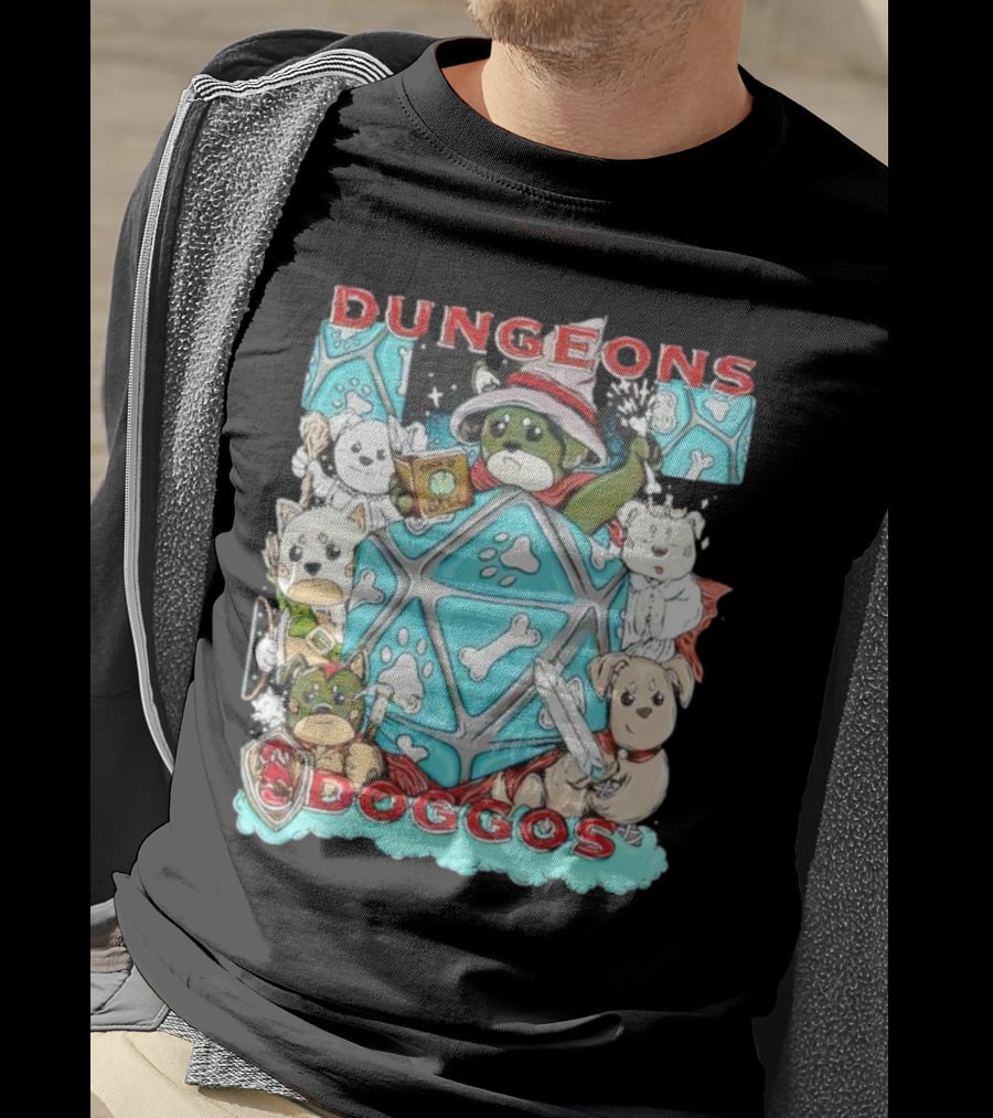 Dungeons Doggos Adventures With Magic Dice And Wizards T-Shirt