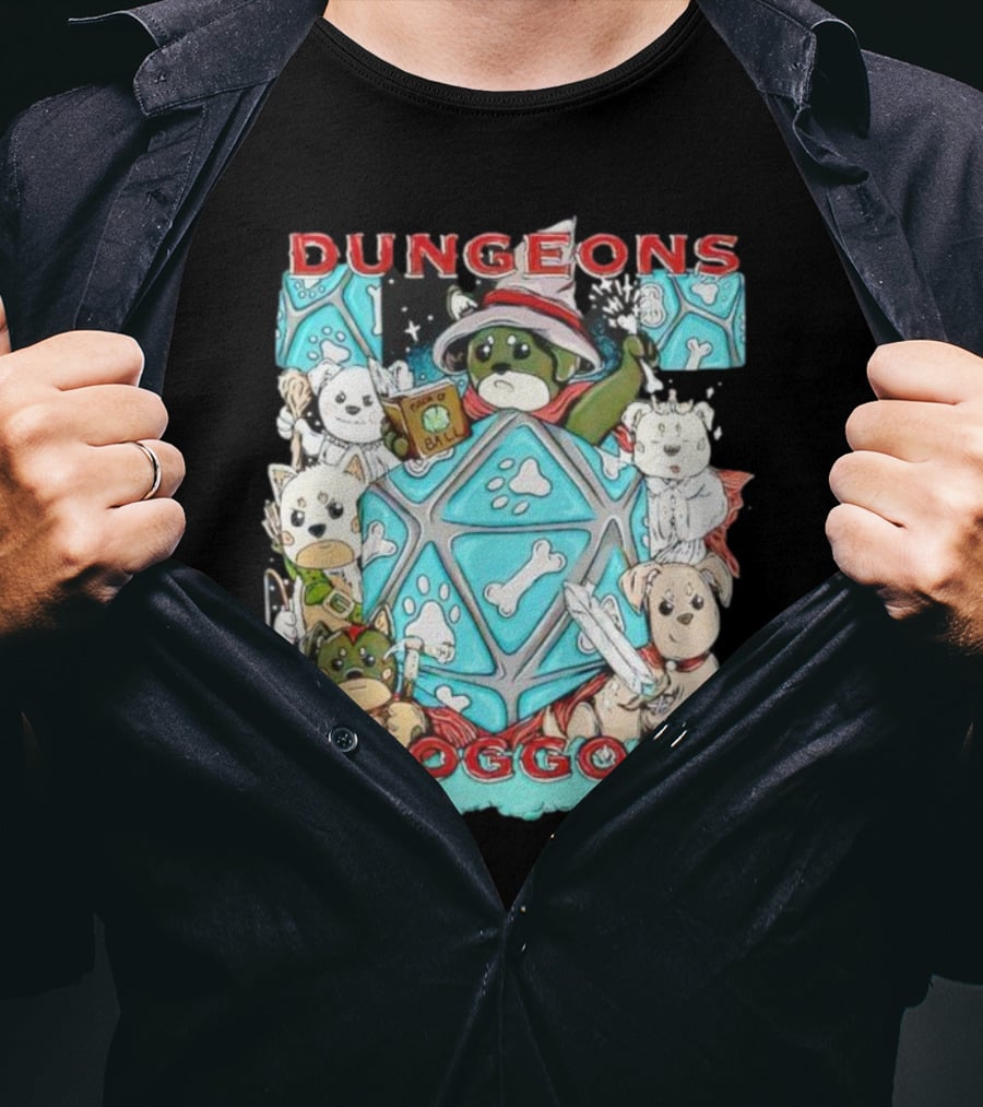 Dungeons Doggos Adventures With Magic Dice And Wizards T-Shirt