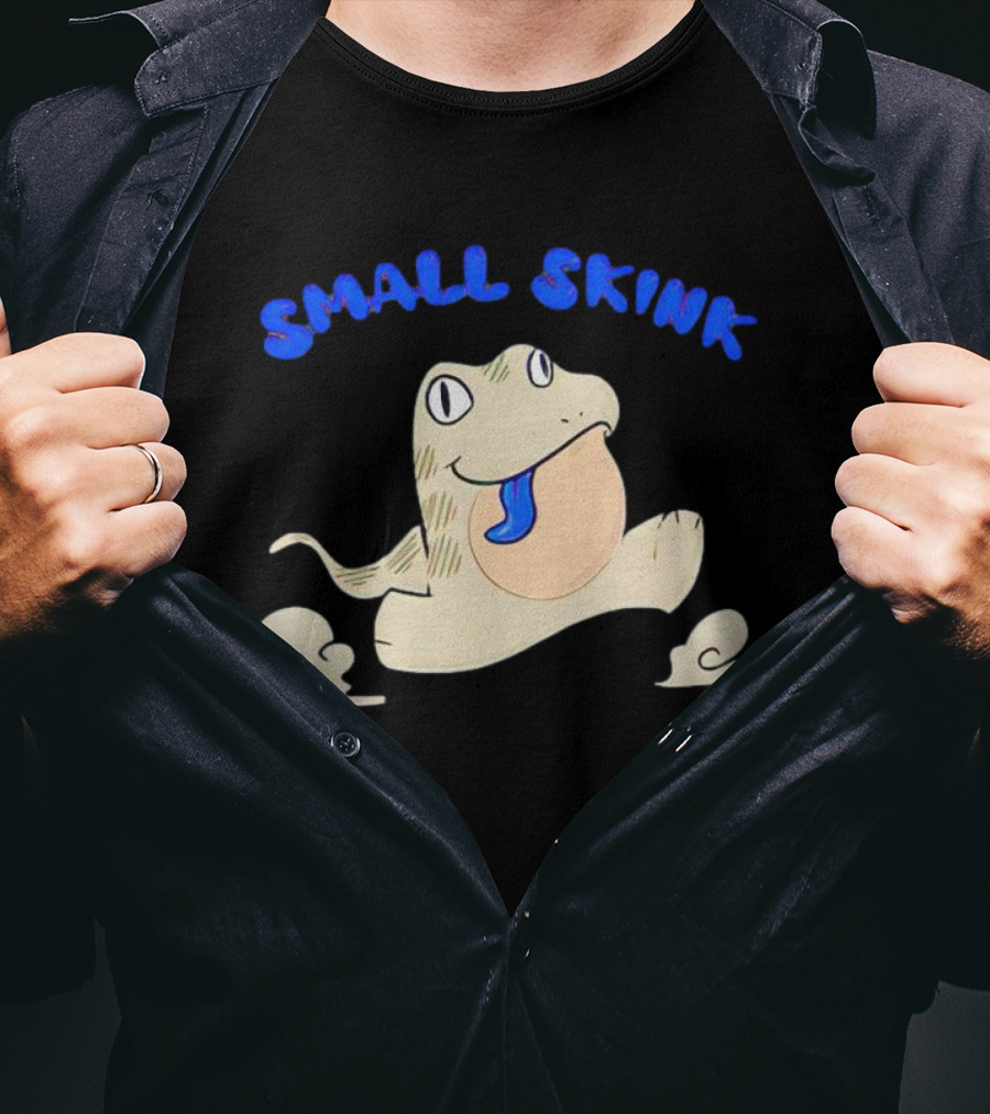 Small Skink Blue-Tongued Frog Style Retro T-Shirt