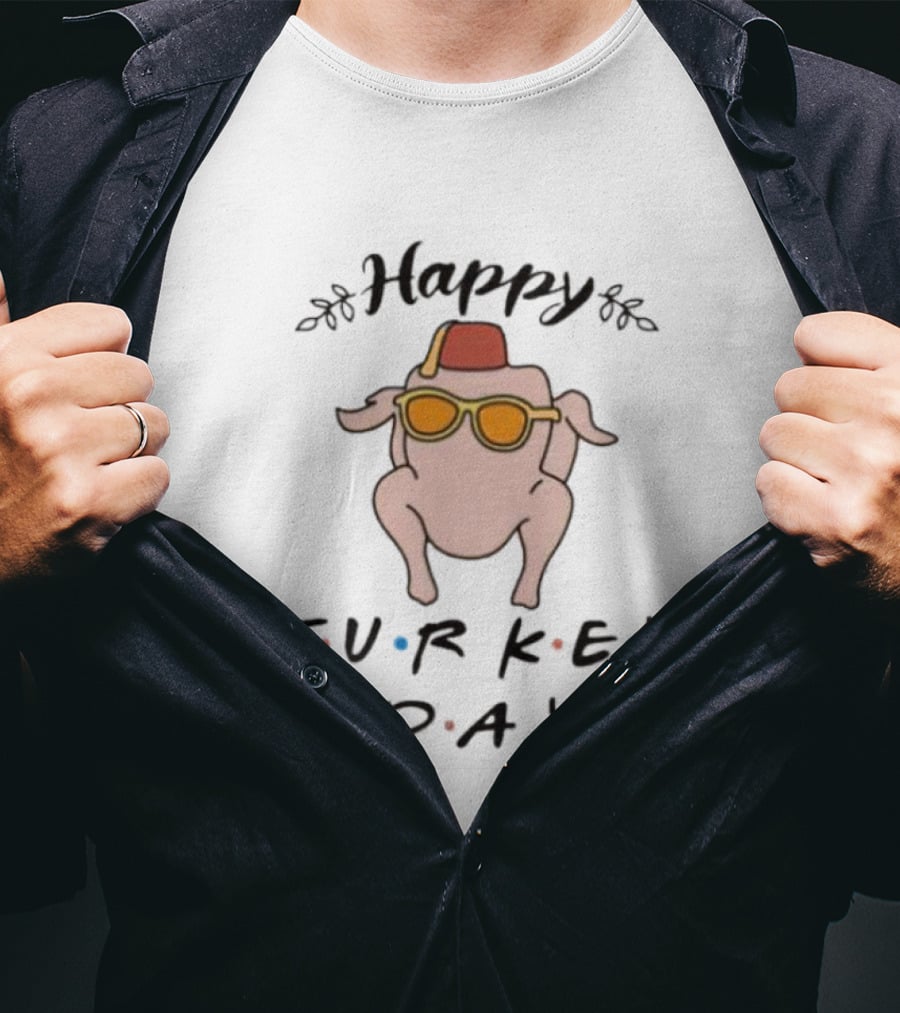 Happy Turkey Day Friends Sunglasses Dance T-Shirt