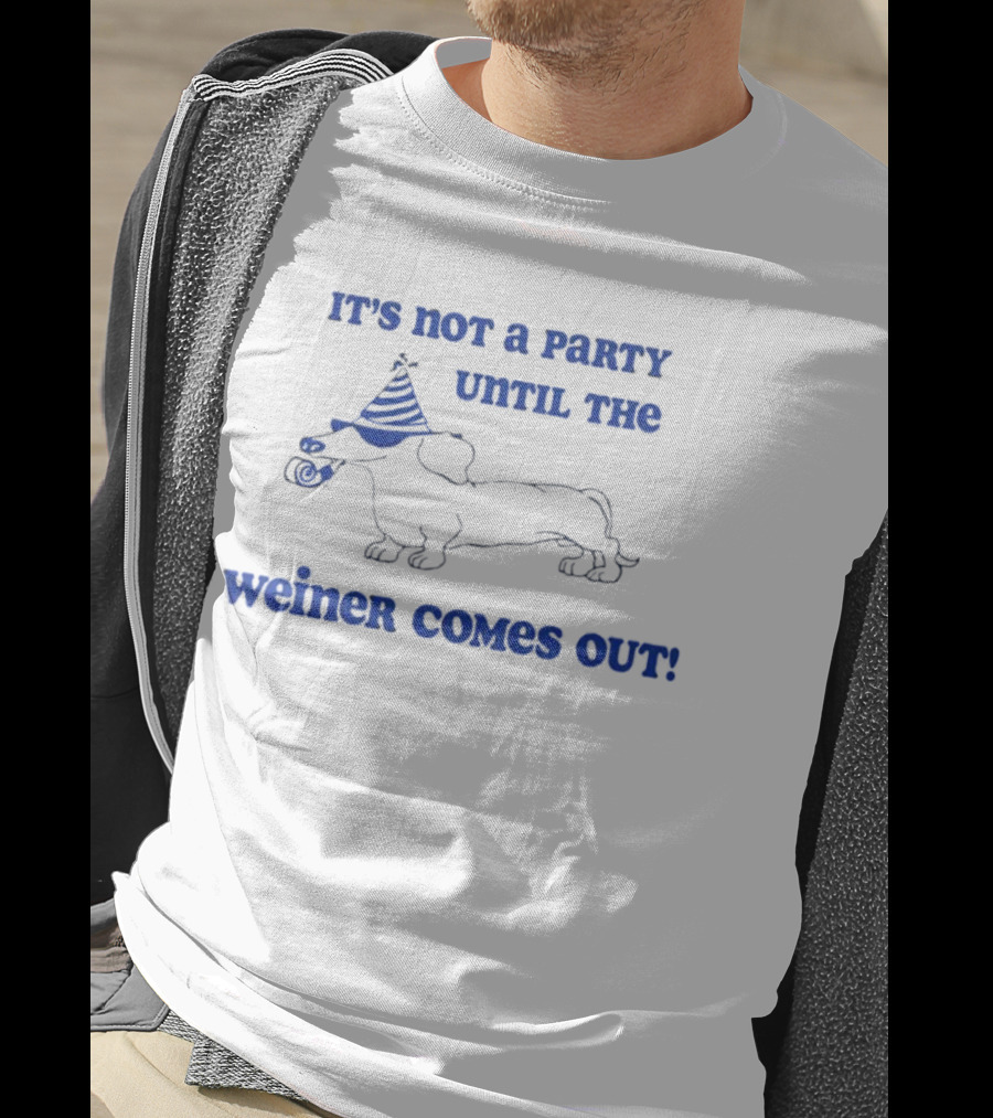 It's Not A Party Until The Weiner Comes Out Party Hat Drawing T-Shirt