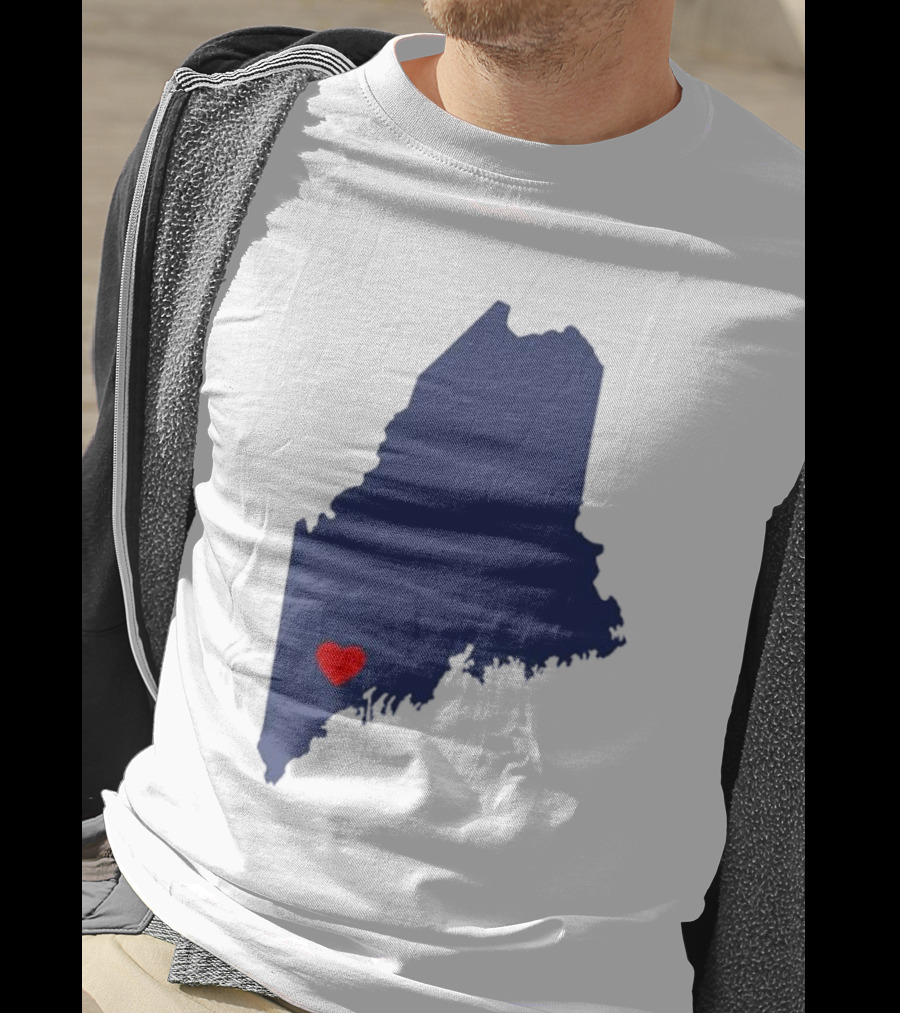 Lewiston Strong Heart Map Maine T-Shirt