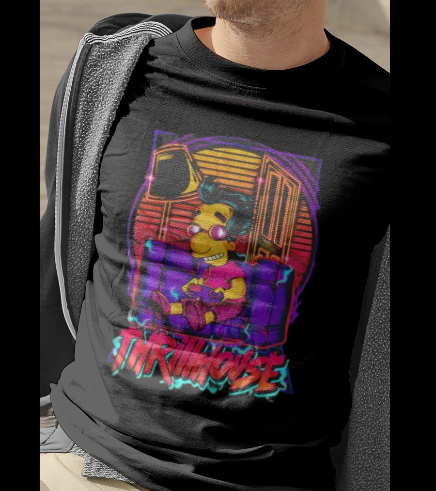 Milhouse Van Houten Thrillhouse Retro Gaming Neon Scene T-Shirt