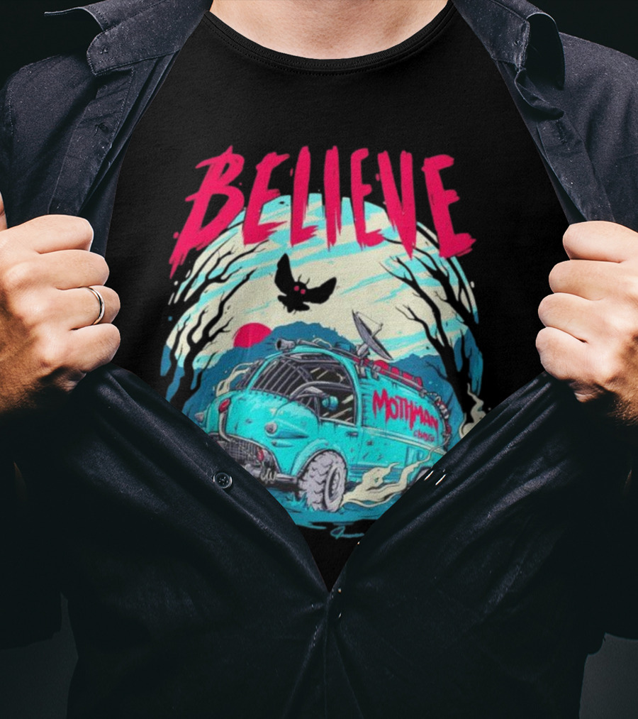 Believe Mothman Shadow Van Adventure T-Shirt
