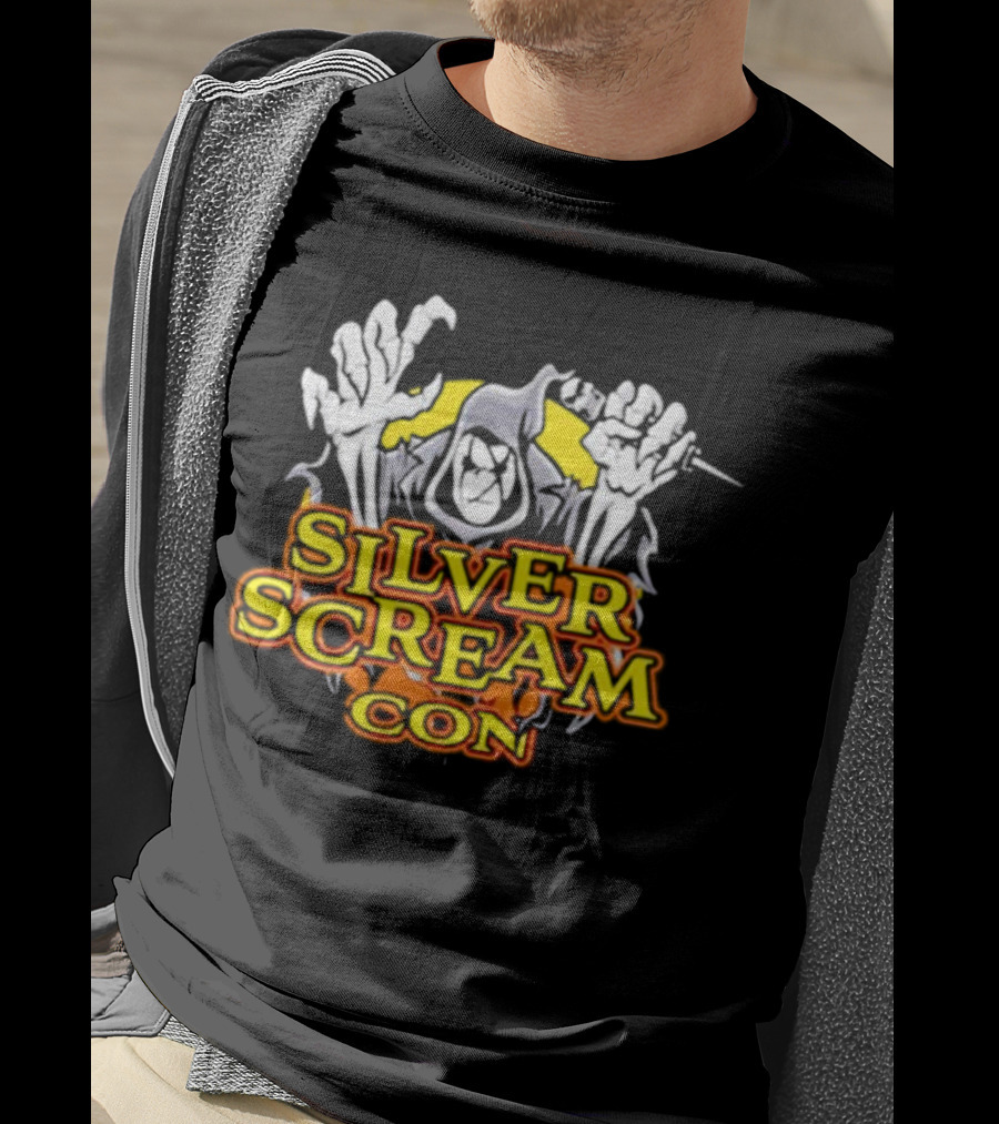Silver Scream Con Grim Reaper With Needle And Hands T-Shirt