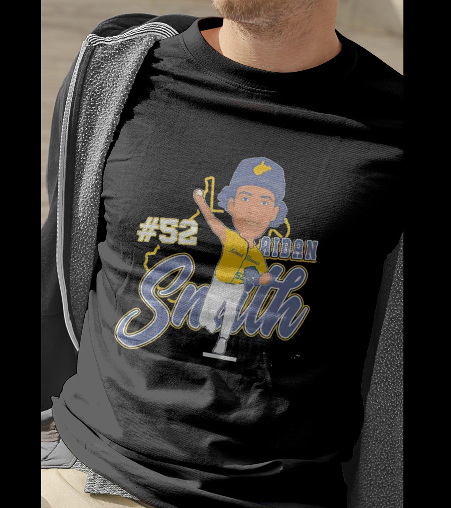 52 Aidan Smith Mountaineers Caricature Signature T-Shirt